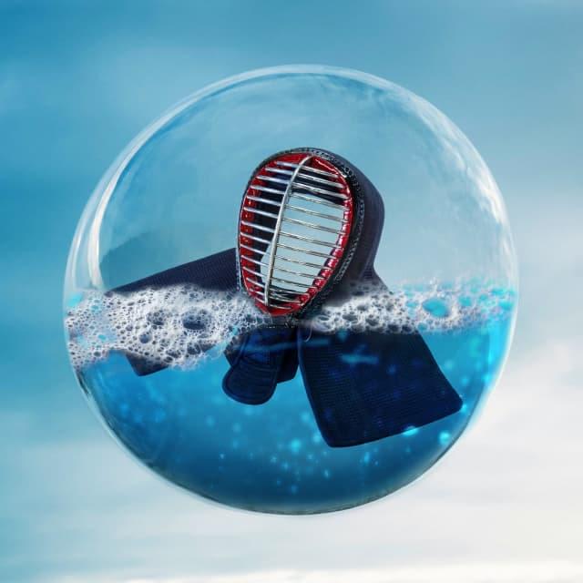防具の洗浄 面
